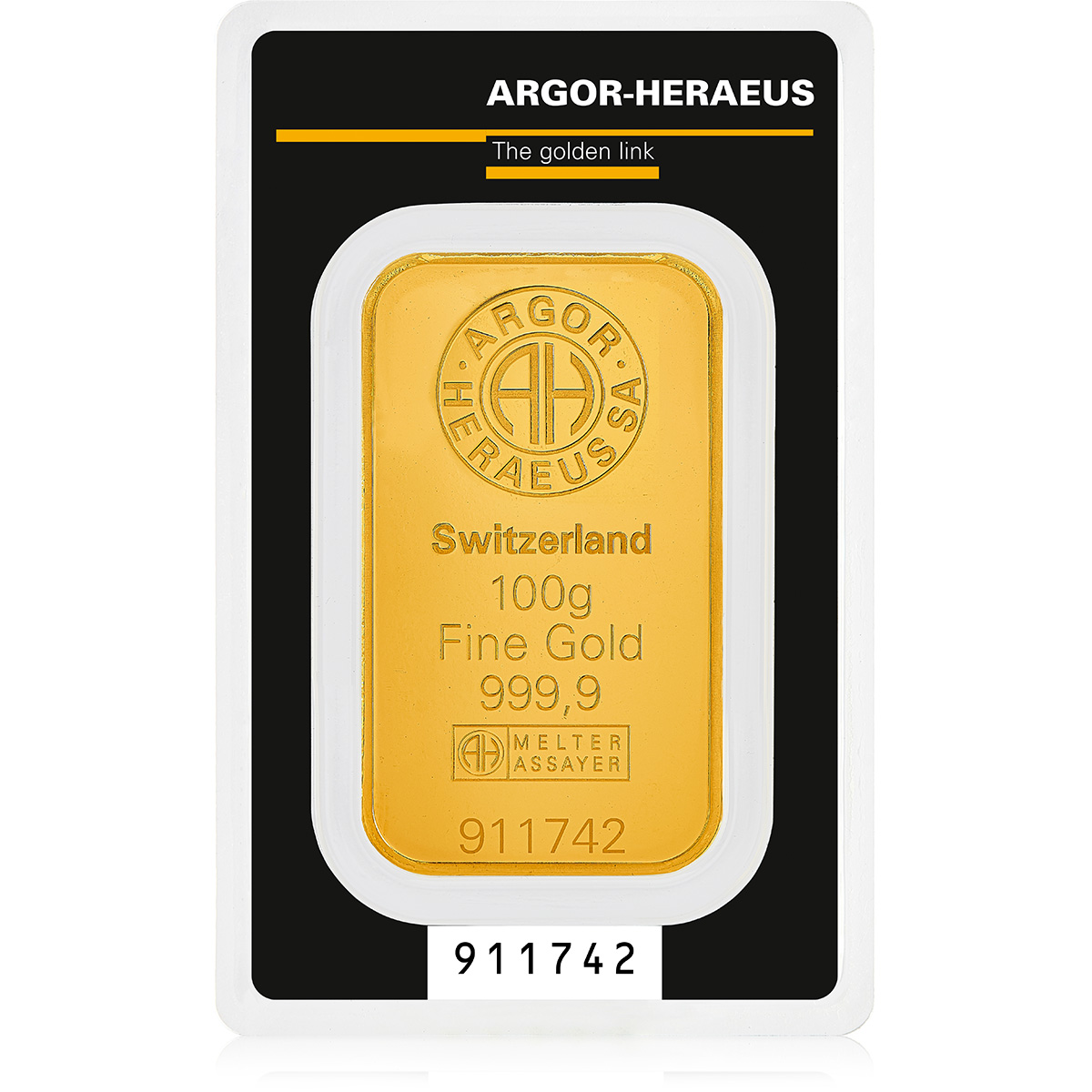 100g Gold Mint Bar 999.9 (front)