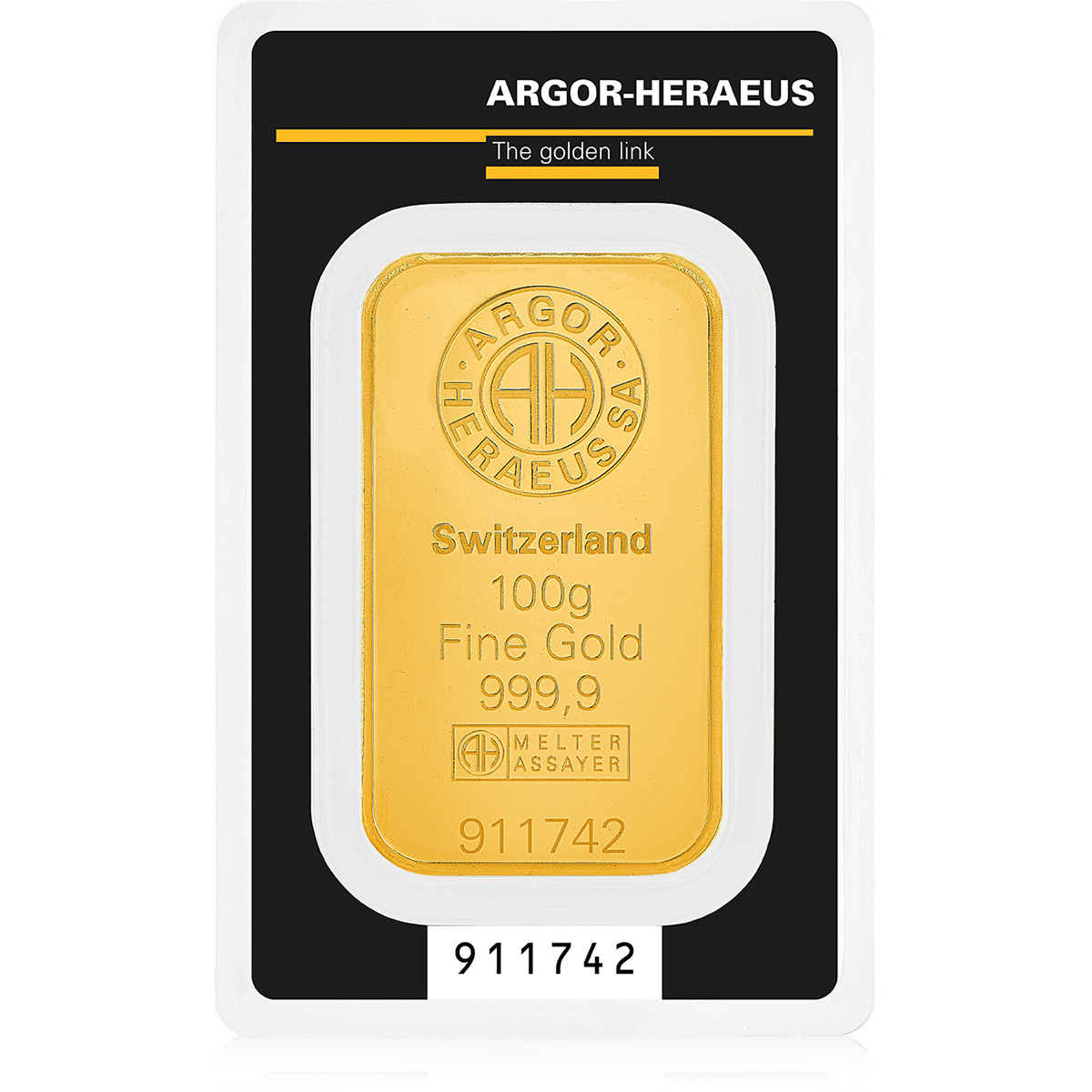 100g Gold Mint Kinebar® 999.9 (front)