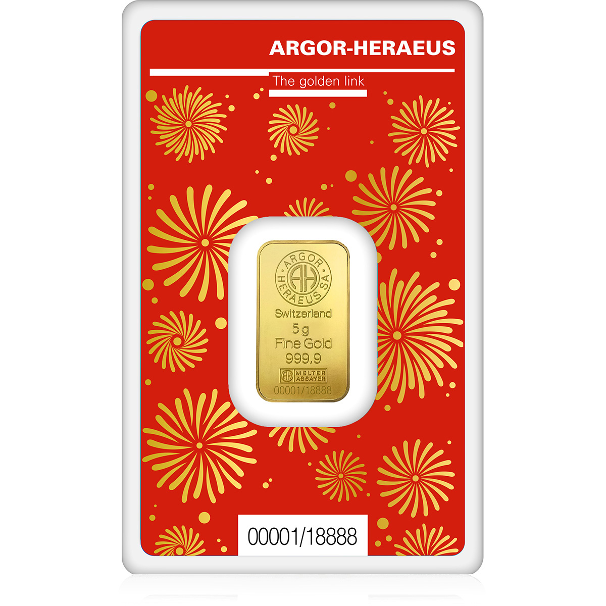 5g Gold Minted Bar 999.9 - Year of the Dragon front