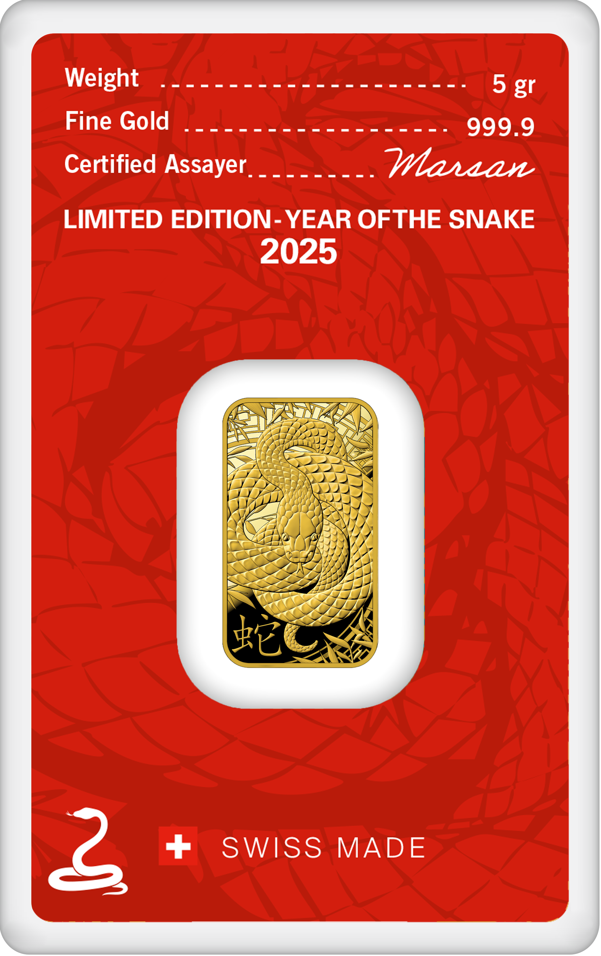 5g Gold Mint Bar 999.9 - Year of the Snake