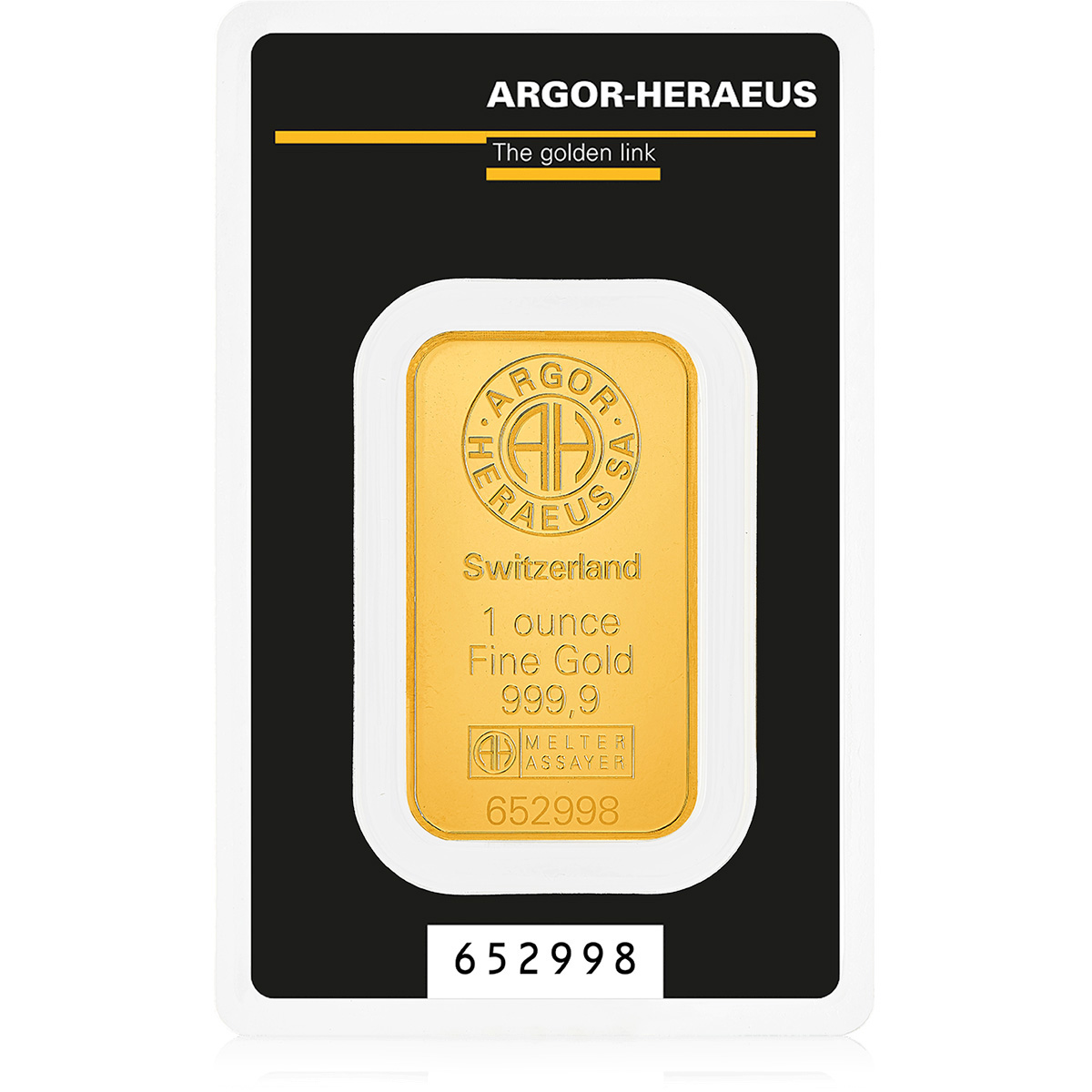 1oz Gold Mint Kinebar® 999.9 (front)